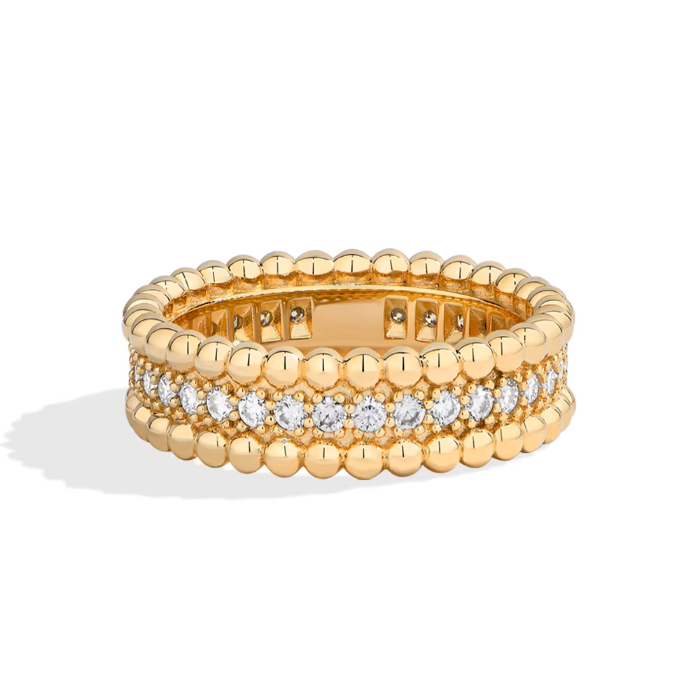 Ivy Beaded Moissanite Band | Sterling Silver Aura Diamonds