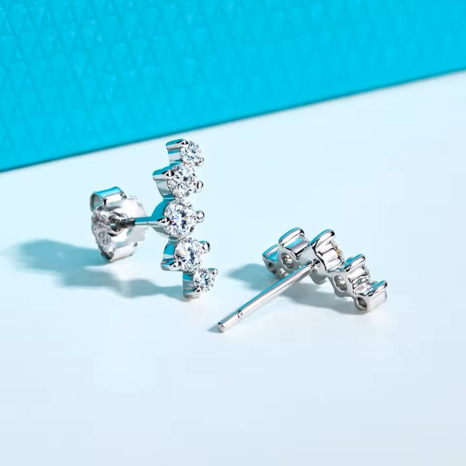 Celeste Dainty Moissanite Stud Earrings - Subtle. Chic. Stunning [Rhodium Plated] Aura Diamonds