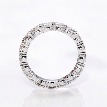 Aura 14K White Gold 4MM Eternity Band | 14K Solid White Gold - Moissanite