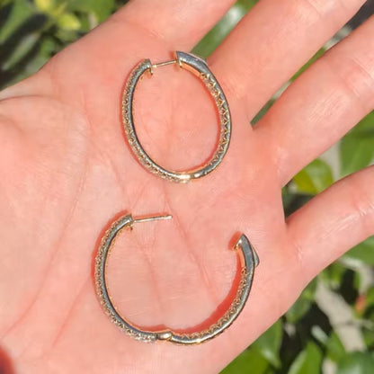Luxury Hoop Earrings -14K 18K Solid Gold - Moissanite | Luxury Collection