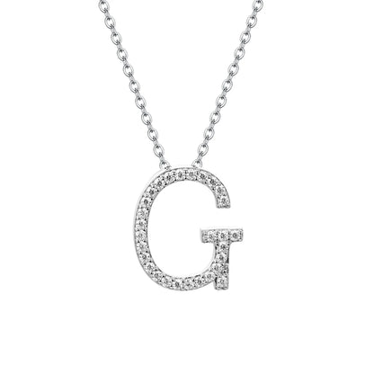 A to Z Moissanite Initial Necklace – Personalized Letter Charm Pendant