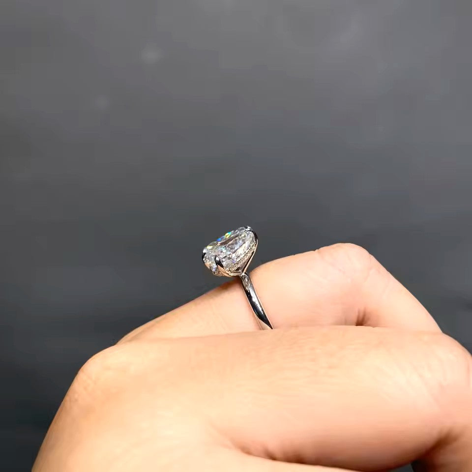 Aura Toi et Moi Radiant Pear Cut with Hidden Halo | 14K 18K Solid Gold | Lab Diamond