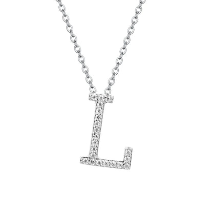 A to Z Moissanite Initial Necklace – Personalized Letter Charm Pendant