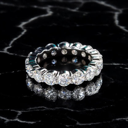 Aura 4MM Eternity Band - Sterling Silver - Moissanite