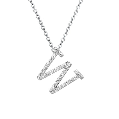 A to Z Moissanite Initial Necklace – Personalized Letter Charm Pendant