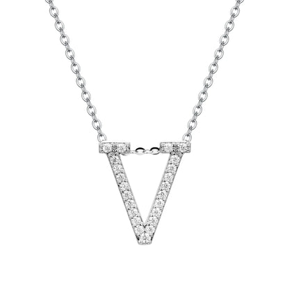 A to Z Moissanite Initial Necklace – Personalized Letter Charm Pendant