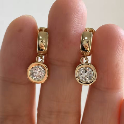 Elegant European Drop Earrings -14K 18K Solid Gold - Moissanite | Luxury Collection