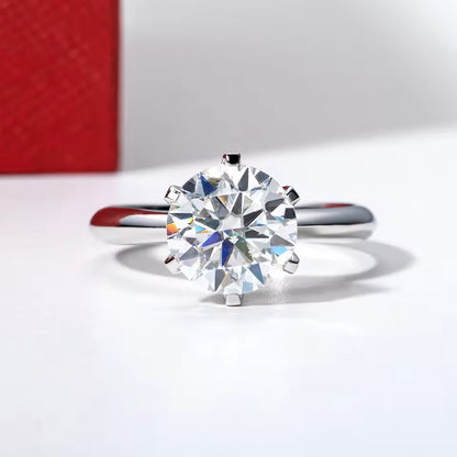 14K Gold - 3 Carat Eternity Solitaire Ring - Round Brilliant Cut Moissanite | Luxury Collection