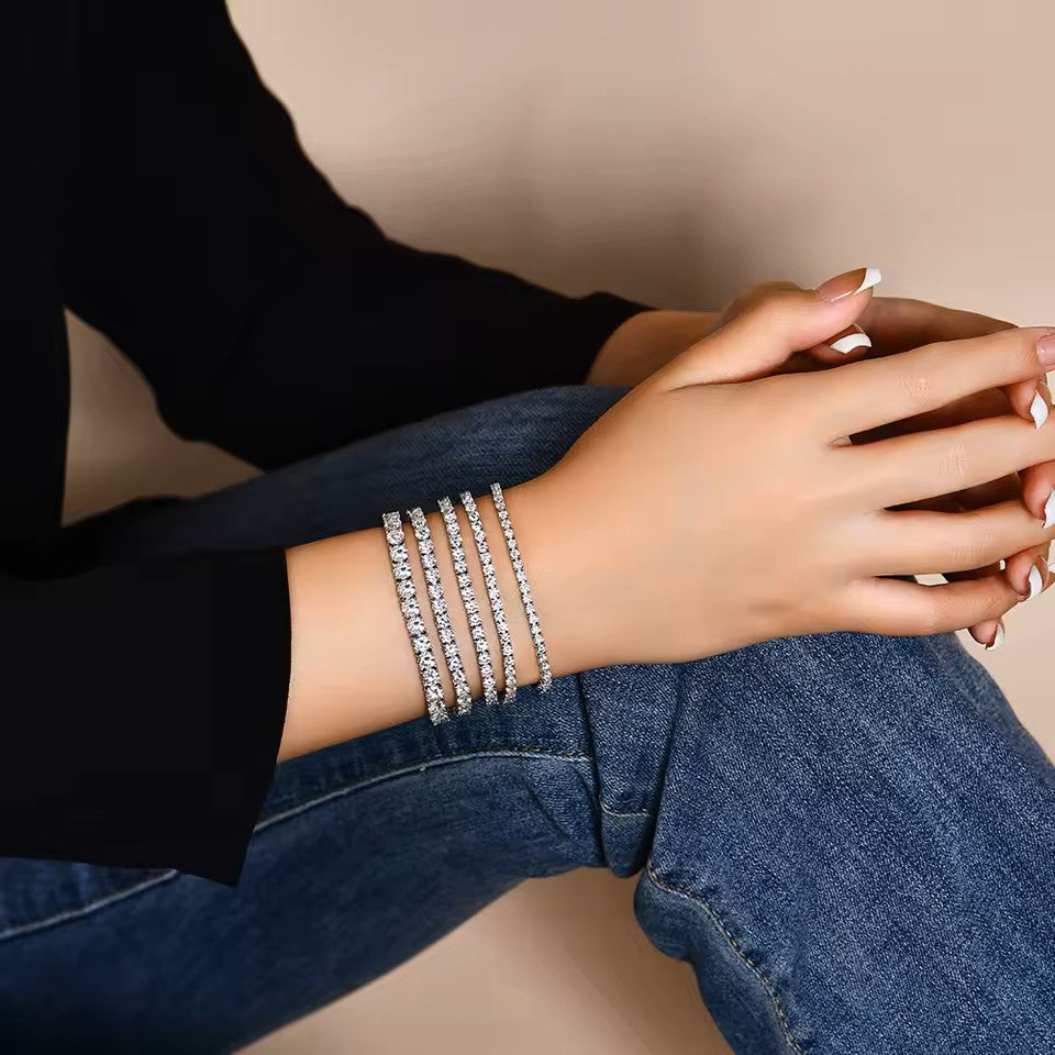 Tennis Bracelet 4MM / 5MM - Bespoke Handcrafted - Moissanite Aura Diamonds