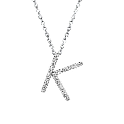 A to Z Moissanite Initial Necklace – Personalized Letter Charm Pendant