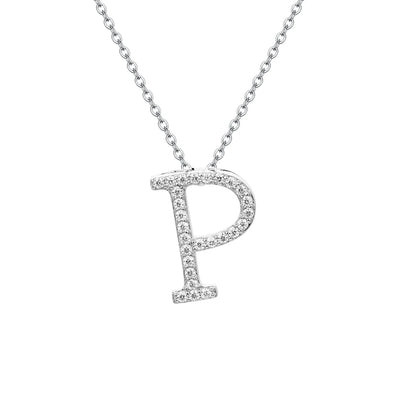 A to Z Moissanite Initial Necklace – Personalized Letter Charm Pendant