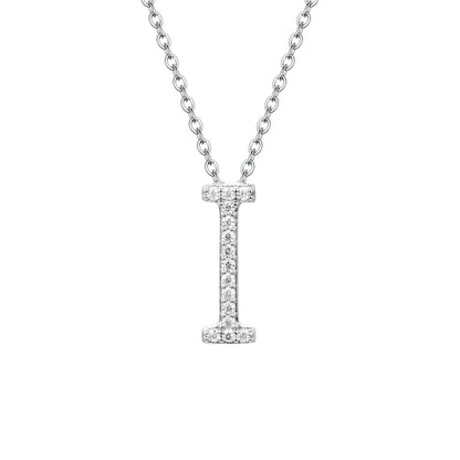 A to Z Moissanite Initial Necklace – Personalized Letter Charm Pendant