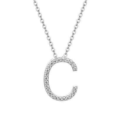 A to Z Moissanite Initial Necklace – Personalized Letter Charm Pendant