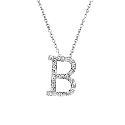 A to Z Moissanite Initial Necklace – Personalized Letter Charm Pendant