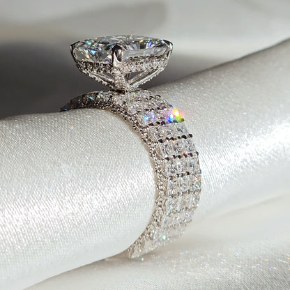 Luxury 5 Carat Radiant Ring With Wedding Bands - Lab Diamond Ring