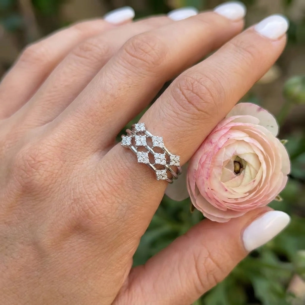 Anna Moissanite Three-Band Ring