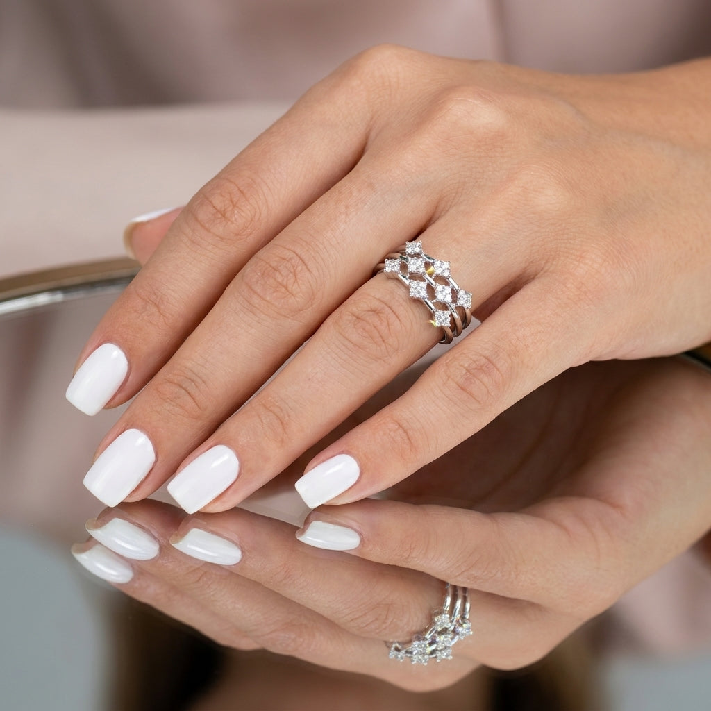 Anna Moissanite Three-Band Ring