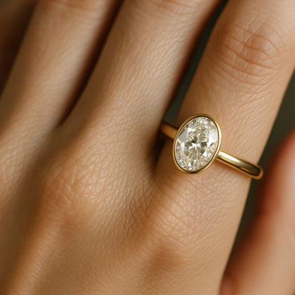 Isla Oval Bezel Lab Diamond Engagement Ring