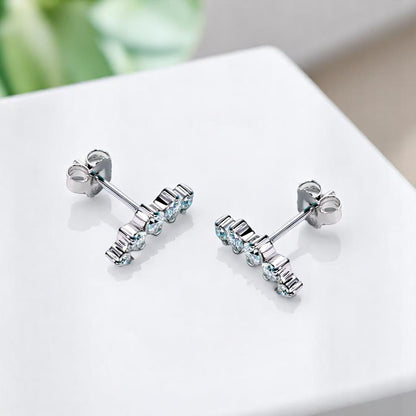 Celeste Dainty Moissanite Stud Earrings - Subtle. Chic. Stunning [Rhodium Plated]