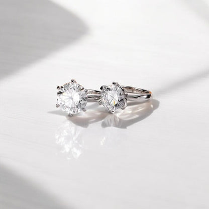 Aura Eternity Solitaire Ring - White Gold - Round Brilliant Cut