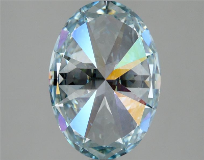 Intense Greenish Blue 3 Carat Oval Cut - VS1 | Loose Lab Grown Diamond for Engagement Ring | IGI Certified Aura Diamonds