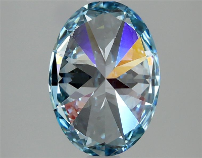 Vivid Blue 2 Carat Oval Cut - VVS2 | Loose Lab Grown Diamond for Engagement Ring | IGI Certified Aura Diamonds