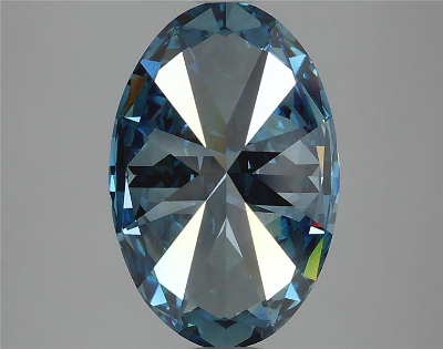 Vivid Blue 3 Carat Oval Cut - VVS2 | Loose Lab Grown Diamond for Engagement Ring | IGI Certified Aura Diamonds