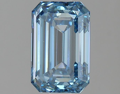 Vivid Blue 2 Carat Emerald Cut - VVS2 | Loose Lab Grown Diamond for Engagement Ring | IGI Certified Aura Diamonds