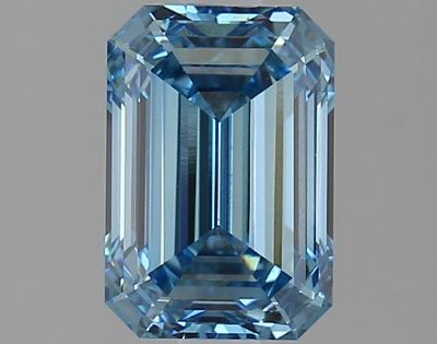 Vivid Blue 2 Carat Emerald Cut - VVS2 | Loose Lab Grown Diamond for Engagement Ring | IGI Certified Aura Diamonds
