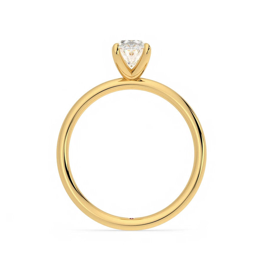 Oval Elongated Cut 3 Carat Solitaire Ring - 4 Prongs - Lab Diamond - IGI Certified Aura Diamonds