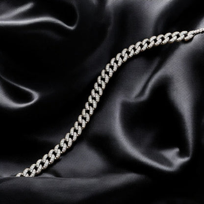 Luxury Cuban-Link Bracelet - Gold/White Gold - Moissanite