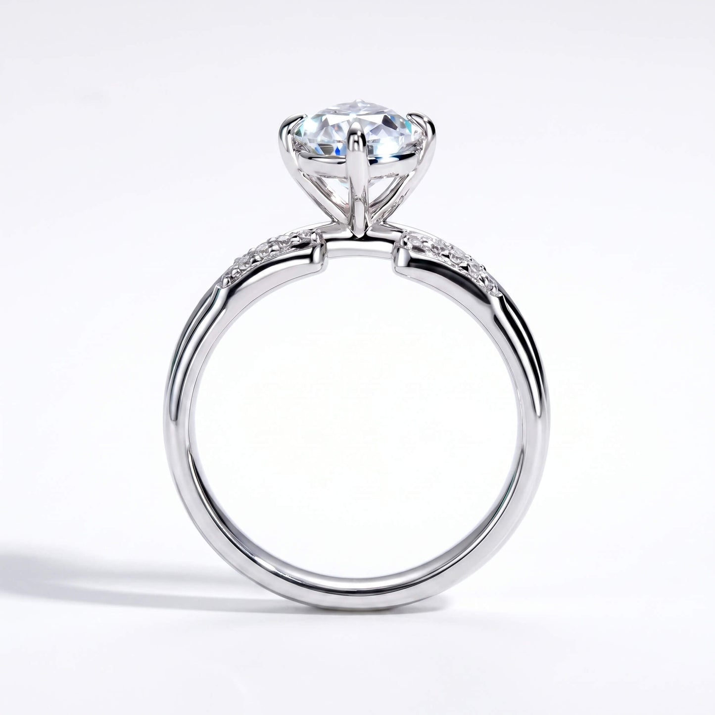 3 Carat Pear Cut Moissanite Engagement Ring Set with Band