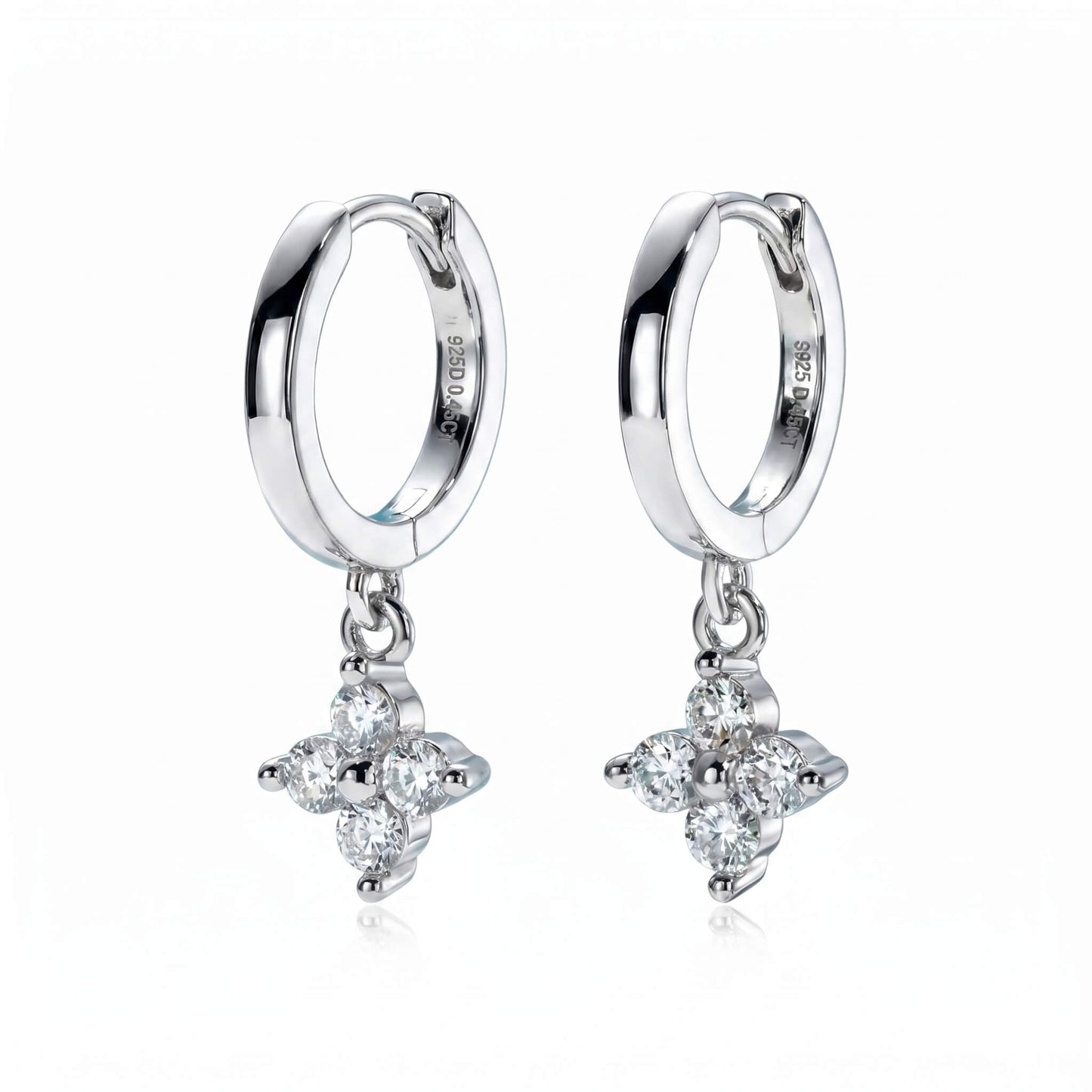 Clover Huggie Earrings | Premium Moissanite