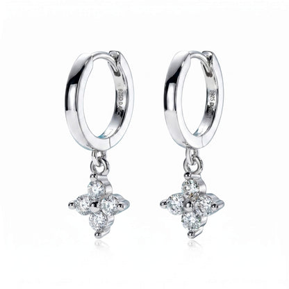 Clover Huggie Earrings | Premium Moissanite