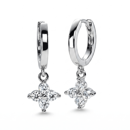 Clover Huggie Earrings | Premium Moissanite