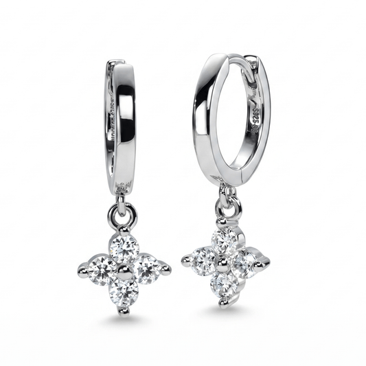 Clover Huggie Earrings | Premium Moissanite