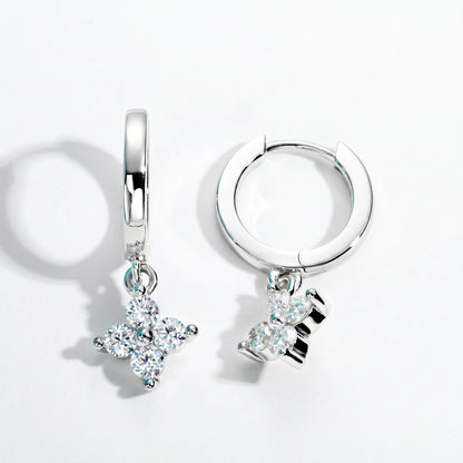 Clover Huggie Earrings | Premium Moissanite