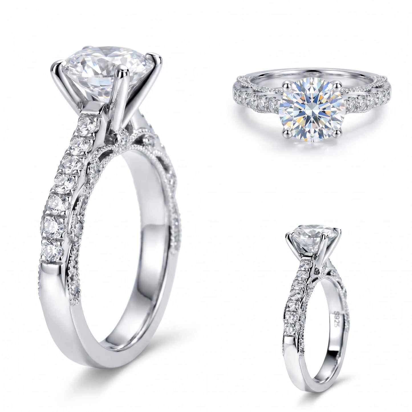 2 Carat Heritage Round Moissanite Vintage-Inspired Engagement Ring