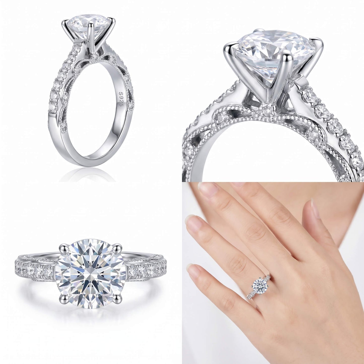 2 Carat Heritage Round Moissanite Vintage-Inspired Engagement Ring