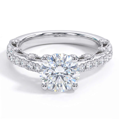 2 Carat Heritage Round Moissanite Vintage-Inspired Engagement Ring