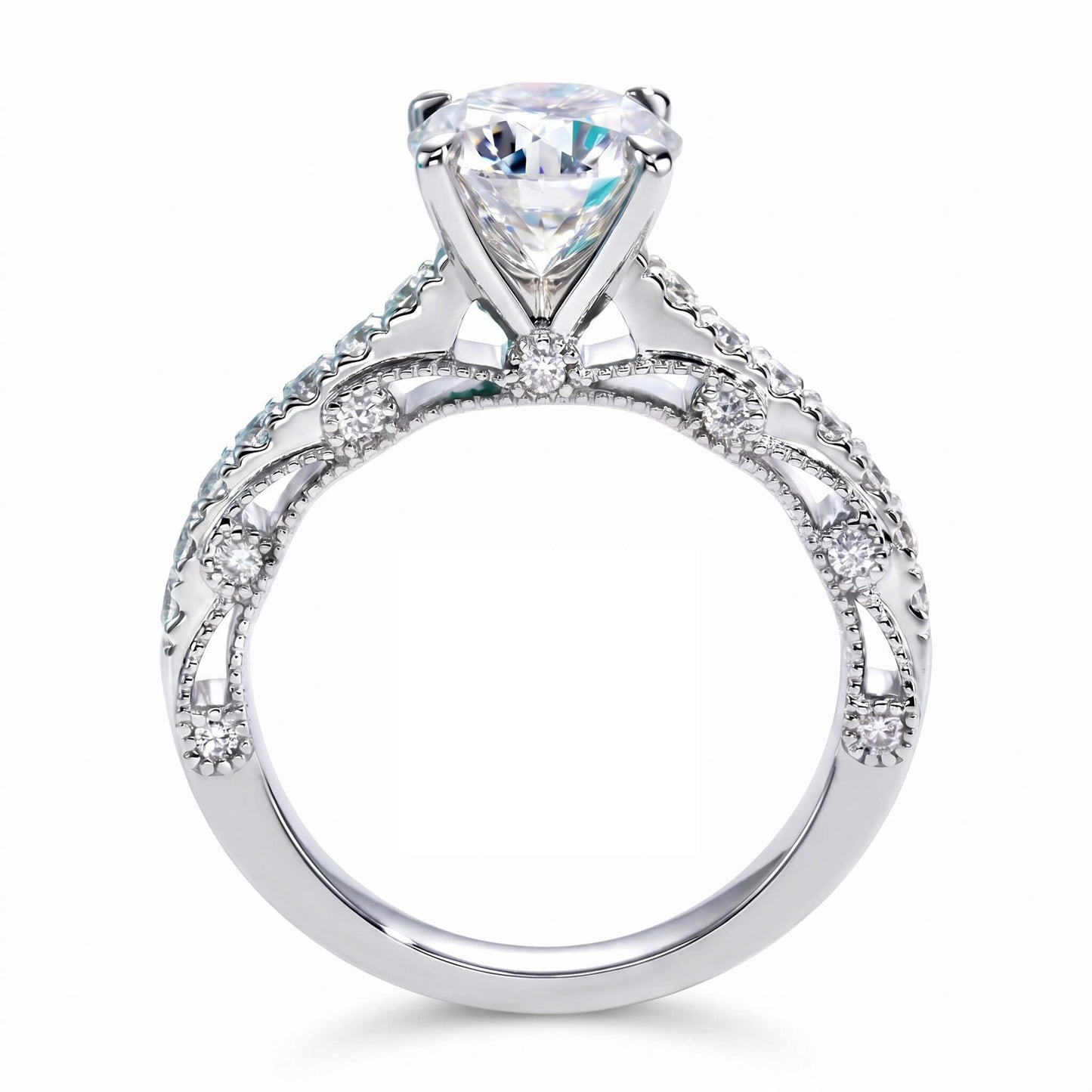 2 Carat Heritage Round Moissanite Vintage-Inspired Engagement Ring