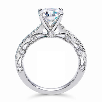 2 Carat Heritage Round Moissanite Vintage-Inspired Engagement Ring