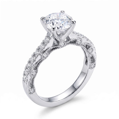 2 Carat Heritage Round Moissanite Vintage-Inspired Engagement Ring