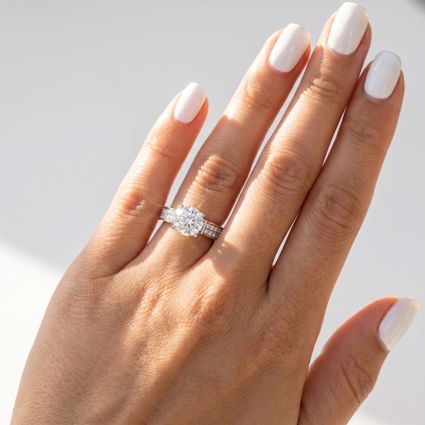 2 Carat Round Cut Statement Pavé Moissanite Ring