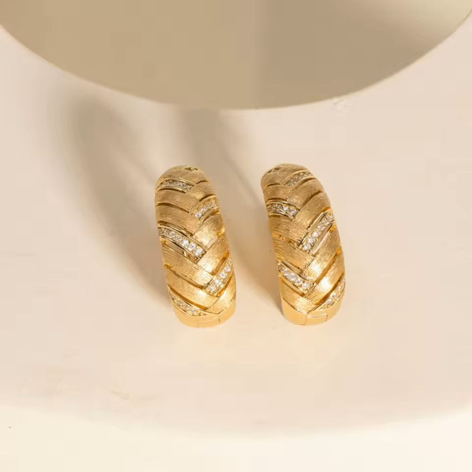 Luxury Alexis Hoop Earrings - Gold Vermeil Aura Diamonds