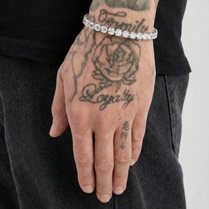 Mens Tennis Bracelet 6.5MM - Bespoke Handcrafted - Moissanite