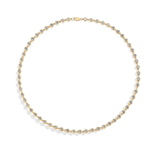 Elegant Tennis Necklace 3MM | Moissanite - Yellow Gold / Rose Gold / White Gold