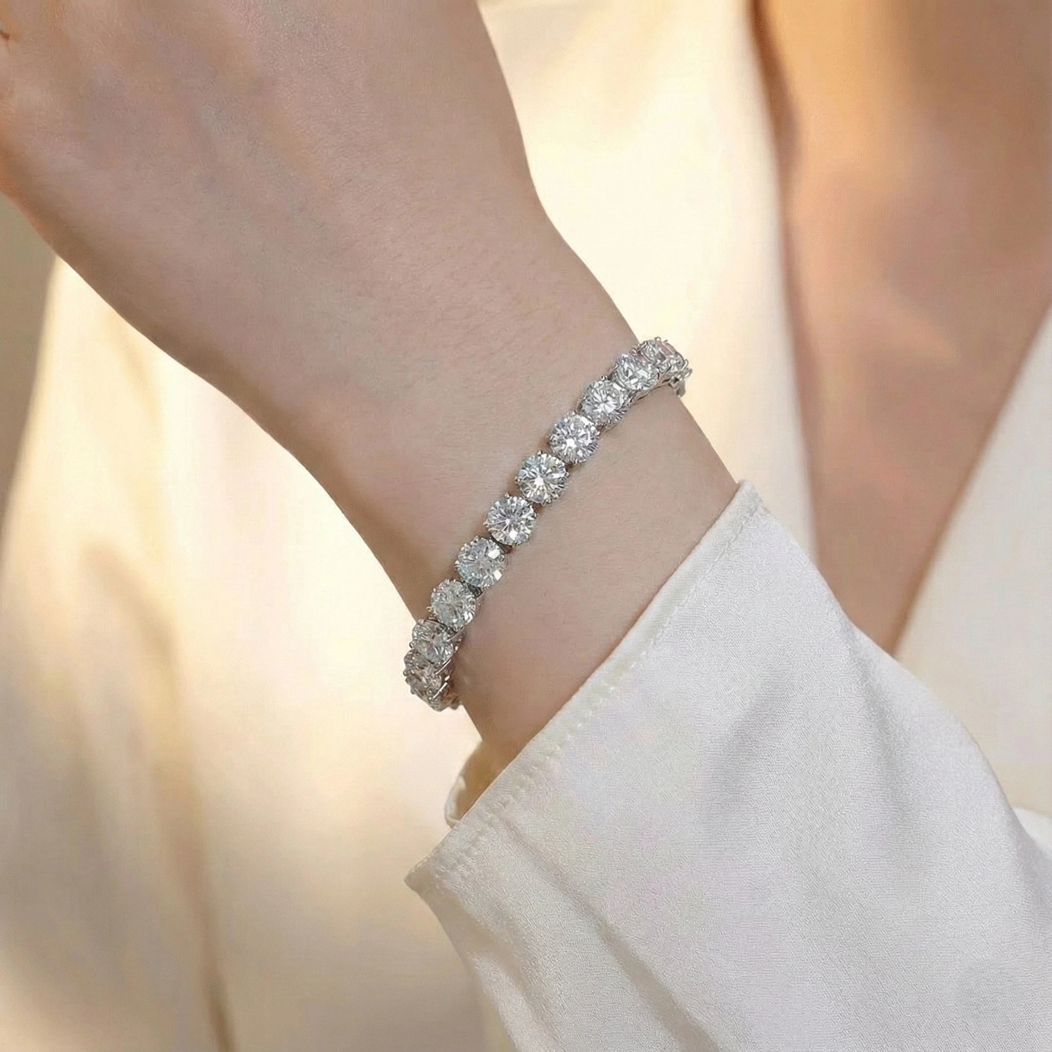 Tennis Bracelet 6.5MM - Bespoke Handcrafted - Moissanite Aura Diamonds
