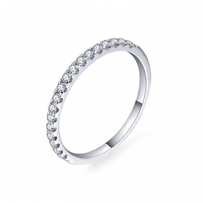 Elegant Meghan Half-Eternity Statement Ring -Gold/Silver- Moissanite (Rhodium Plated)