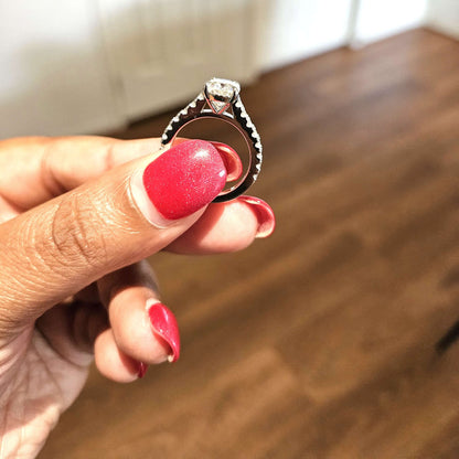Elegant 2 Carat/3 Carat Oval Pavé Ring